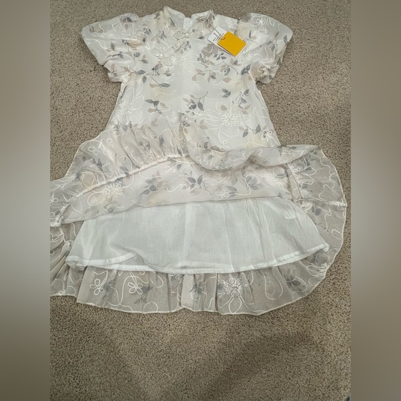 Girls Easter Church Baptism Dress Floral‎ Spring Sheer Kids - Picture 5 of 7